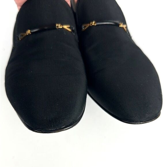 Bally Suisse Club Black Loafers Fabric Tuxedo Shoes - Picture 8 of 14